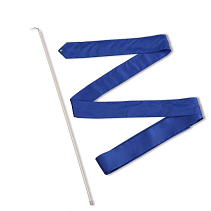 Лента гимнастическая с палочкой 56см, длина 6м, васильковый