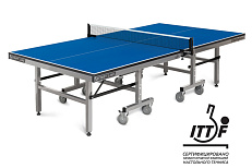 Теннисный стол Start Line Champion 25 мм, кант 50 мм, без сетки, обрезиненные ролики, регулируемые опоры