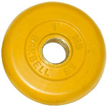 Диск обрезиненный, желтый, 26 мм, 1 кг